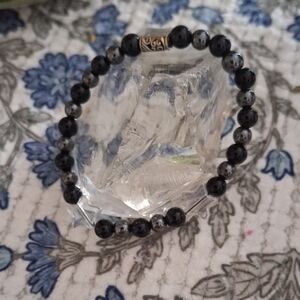 Black and Silver Beaded Bracelet